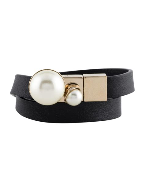 dior leather pearl bracelet|christian dior cloth bracelets.